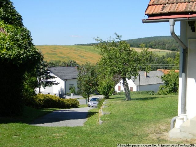 Auffahrt - links Nebengebäude, rechts Wohnhaus